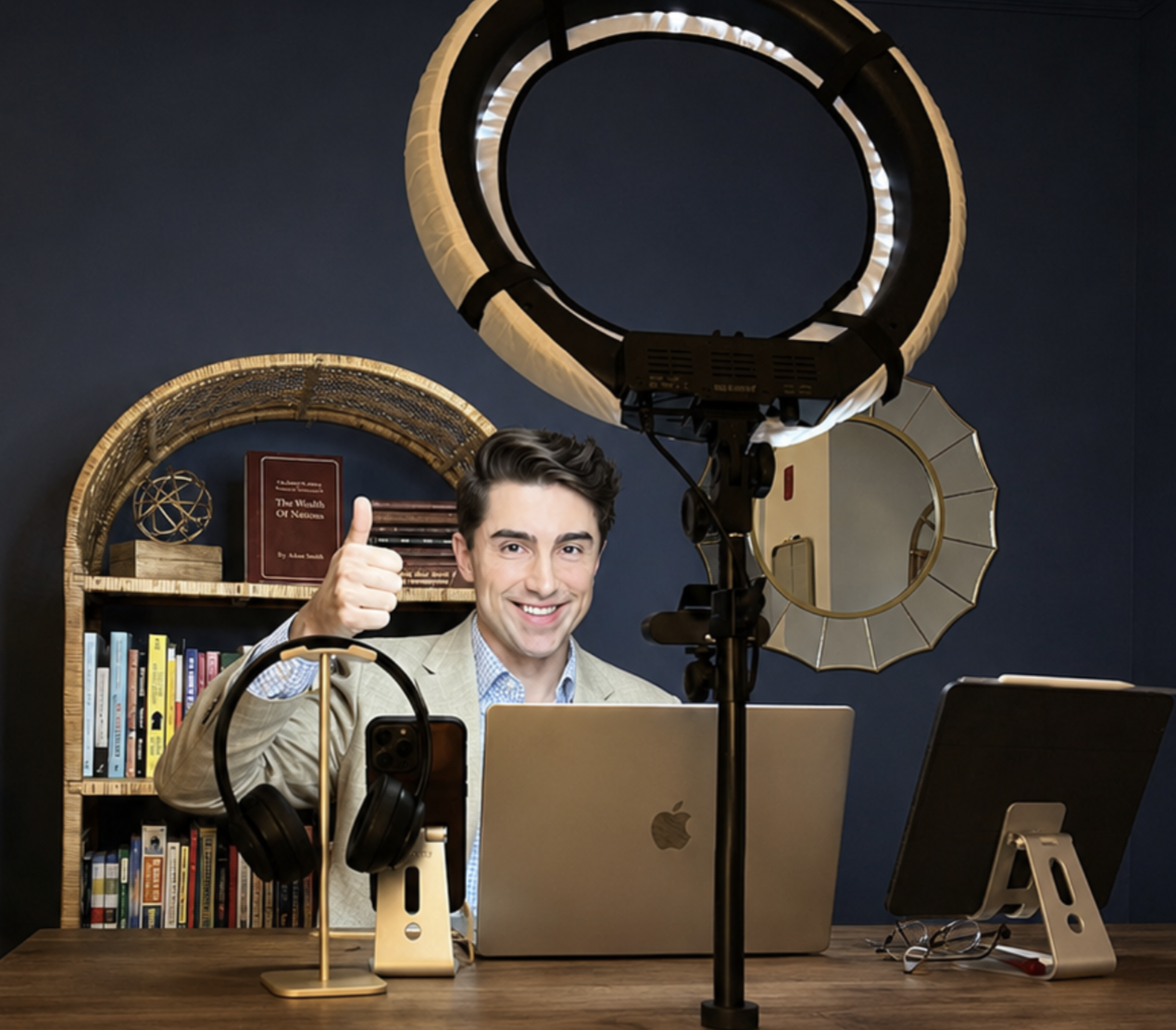 Dalton Daughtrey recording in his studio
