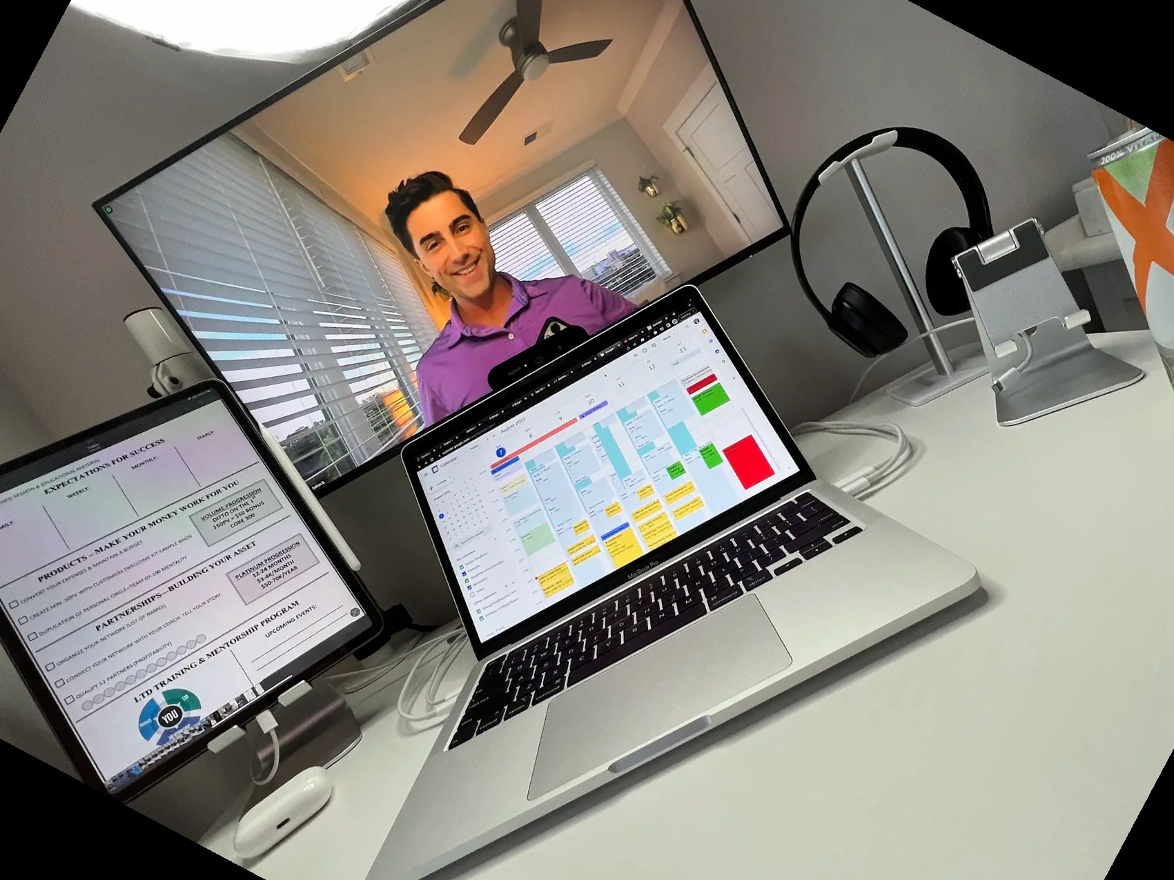 Dalton at his desk building One Force Marketing